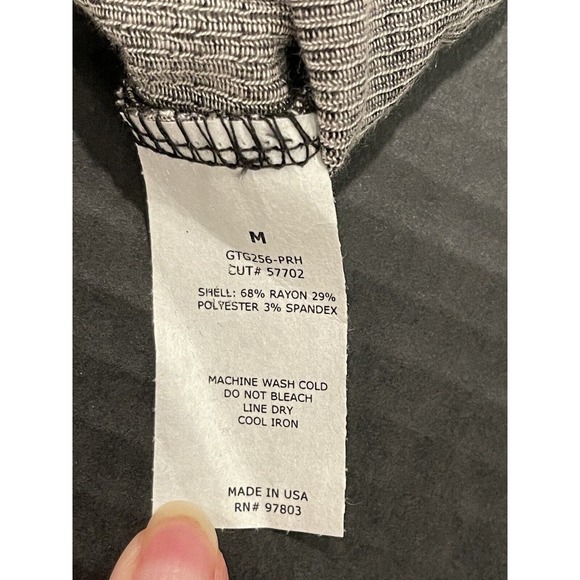 Green Envelope Top Women's Sz M Pinstripe Asymetrical Ribbed Button Shirt NWT - Picture 5 of 5